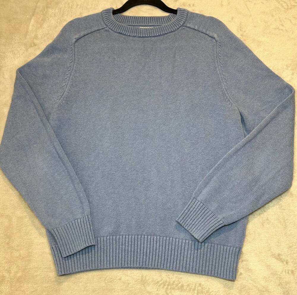 J.Crew Knit for J.Crew Cotton Sweater Size M Blue Crewneck Pullover